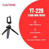 YUNTENG - YT-228 Mini Stand Tripod - Black